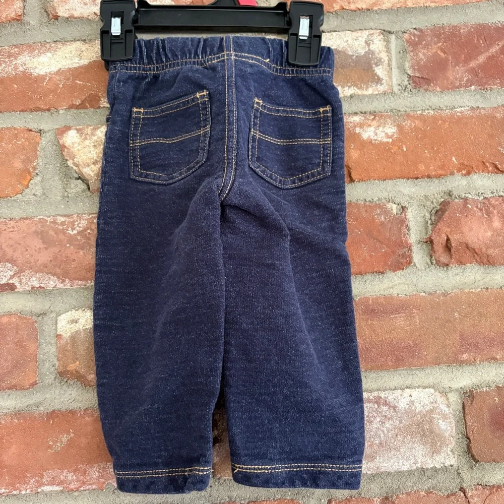 Carters Denim Blue Jeans Elastic Waist 12m